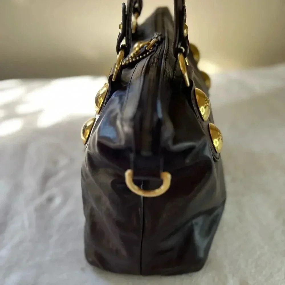 Gucci Babouska Heart GG Chocolate Brown Leather Tote Bag Gold Hardware - Picture 7 of 14
